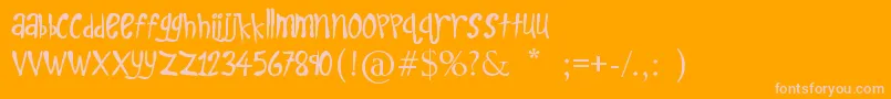 KidsPlay-fontti – vaaleanpunaiset fontit oranssilla taustalla