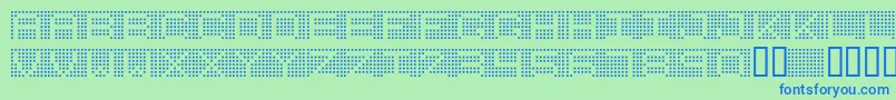 フォント7inchRegular – 青い文字は緑の背景です。