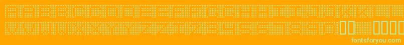 Шрифт 7inchRegular – зелёные шрифты на оранжевом фоне