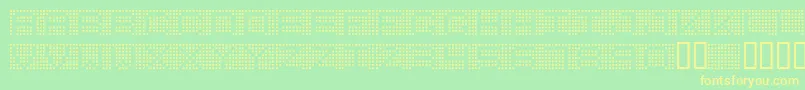 Шрифт 7inchRegular – жёлтые шрифты на зелёном фоне