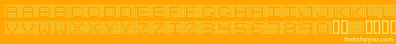 フォント7inchRegular – オレンジの背景に黄色の文字
