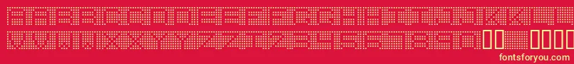 Fonte 7inchRegular – fontes amarelas em um fundo vermelho