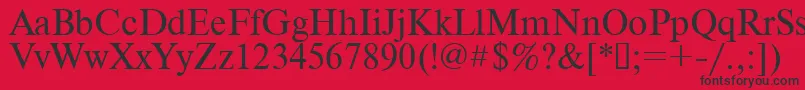 Times.Kz Font – Black Fonts on Red Background