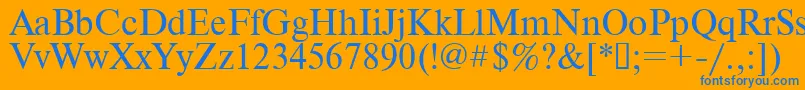 Czcionka Times.Kz – niebieskie czcionki na pomarańczowym tle