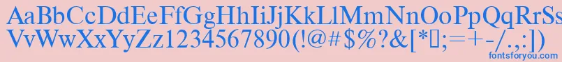 フォントTimes.Kz – ピンクの背景に青い文字