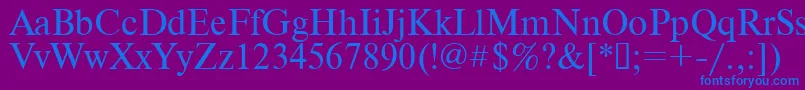 Times.Kz Font – Blue Fonts on Purple Background