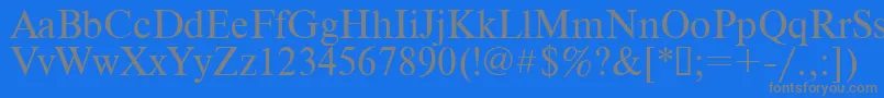 フォントTimes.Kz – 青い背景に灰色の文字