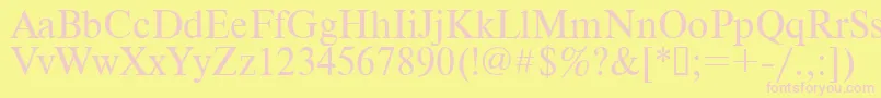 Times.Kz Font – Pink Fonts on Yellow Background