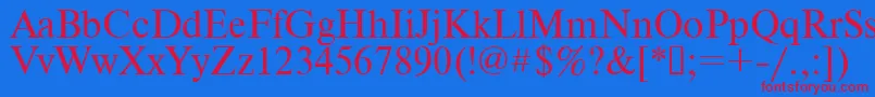 Times.Kz-Schriftart – Rote Schriften auf blauem Hintergrund
