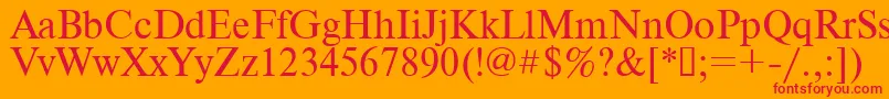 フォントTimes.Kz – オレンジの背景に赤い文字