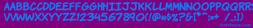 Komikahb Font – Blue Fonts on Purple Background