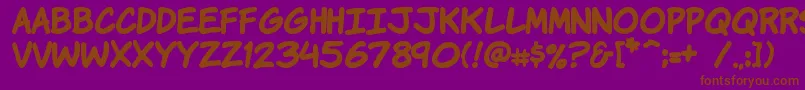 Komikahb Font – Brown Fonts on Purple Background