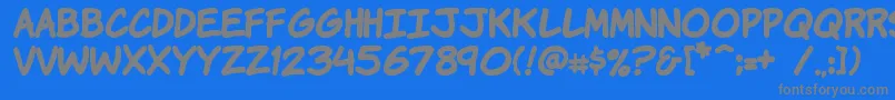 Komikahb Font – Gray Fonts on Blue Background