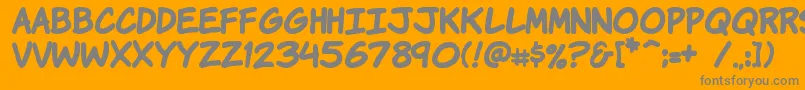 Komikahb Font – Gray Fonts on Orange Background