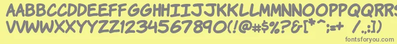 Komikahb Font – Gray Fonts on Yellow Background