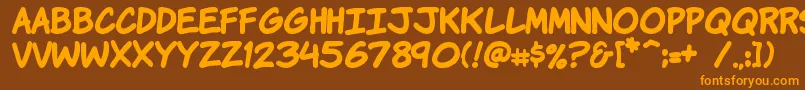 Komikahb Font – Orange Fonts on Brown Background