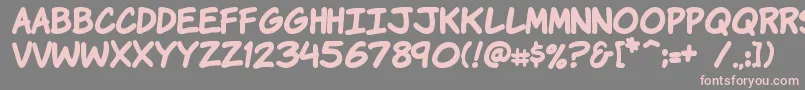 Komikahb-Schriftart – Rosa Schriften auf grauem Hintergrund