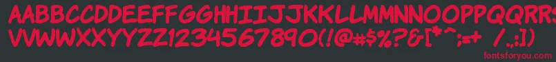 Komikahb Font – Red Fonts on Black Background