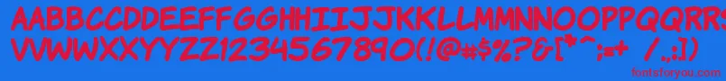 Шрифт Komikahb – красные шрифты на синем фоне