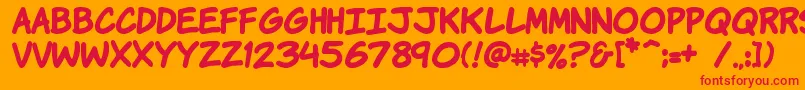Komikahb Font – Red Fonts on Orange Background