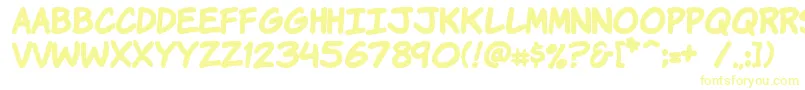 Komikahb Font – Yellow Fonts on White Background