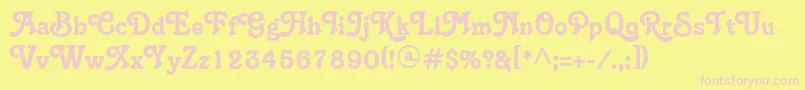 Christie Font – Pink Fonts on Yellow Background