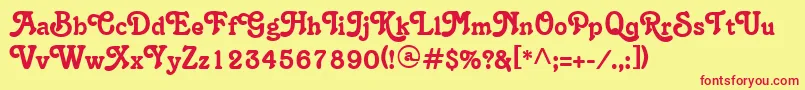 Christie Font – Red Fonts on Yellow Background
