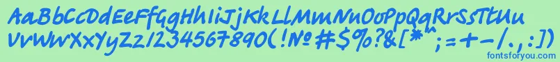 Tagirc Font – Blue Fonts on Green Background