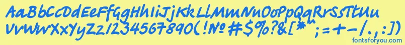 Tagirc Font – Blue Fonts on Yellow Background