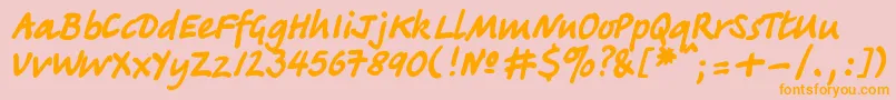 Tagirc Font – Orange Fonts on Pink Background