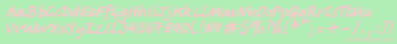 Tagirc Font – Pink Fonts on Green Background