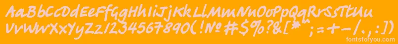 Tagirc Font – Pink Fonts on Orange Background