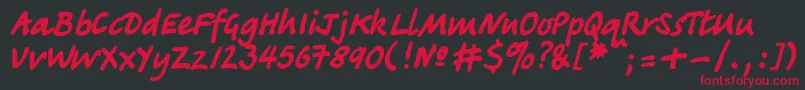 Tagirc Font – Red Fonts on Black Background