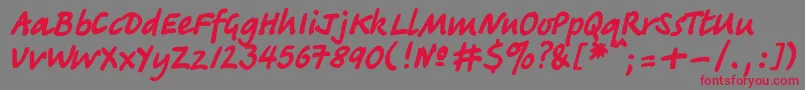 フォントTagirc – 赤い文字の灰色の背景