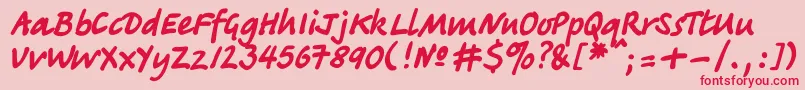 Tagirc Font – Red Fonts on Pink Background