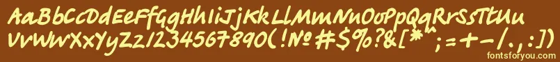 Tagirc Font – Yellow Fonts on Brown Background