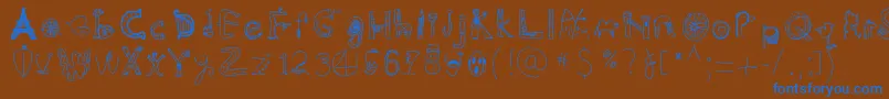 Myworld Font – Blue Fonts on Brown Background