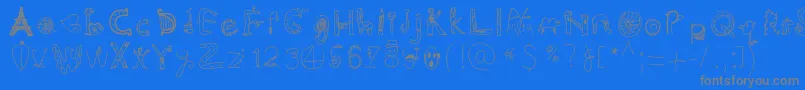 Myworld-Schriftart – Graue Schriften auf blauem Hintergrund