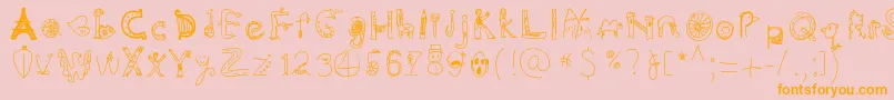 Myworld Font – Orange Fonts on Pink Background