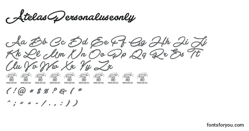 Schriftart AtelasPersonaluseonly – Alphabet, Zahlen, spezielle Symbole