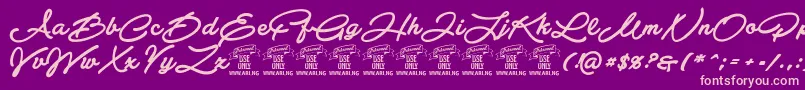 AtelasPersonaluseonly Font – Pink Fonts on Purple Background