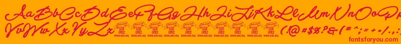 AtelasPersonaluseonly Font – Red Fonts on Orange Background