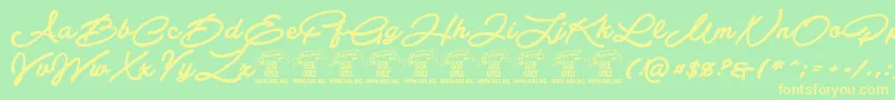 AtelasPersonaluseonly Font – Yellow Fonts on Green Background