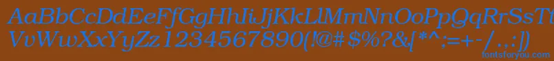 BookmancItalic Font – Blue Fonts on Brown Background