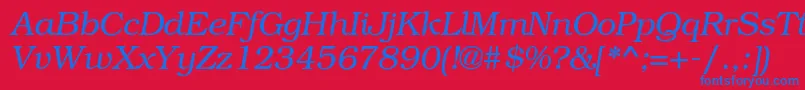 BookmancItalic Font – Blue Fonts on Red Background