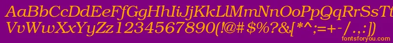 BookmancItalic Font – Orange Fonts on Purple Background