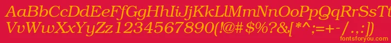 BookmancItalic Font – Orange Fonts on Red Background