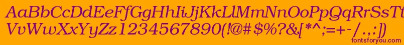 BookmancItalic Font – Purple Fonts on Orange Background