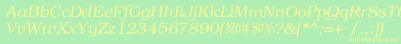 BookmancItalic Font – Yellow Fonts on Green Background