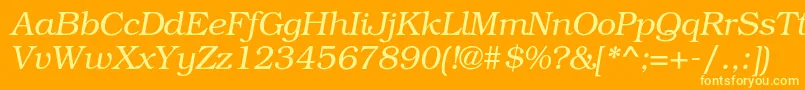 BookmancItalic Font – Yellow Fonts on Orange Background